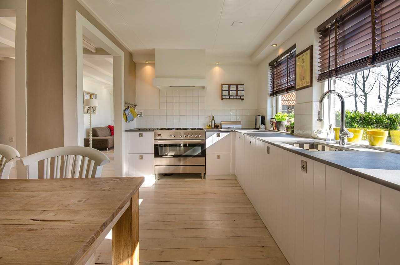 One wall, one shelf and a worktop that runs the full length.