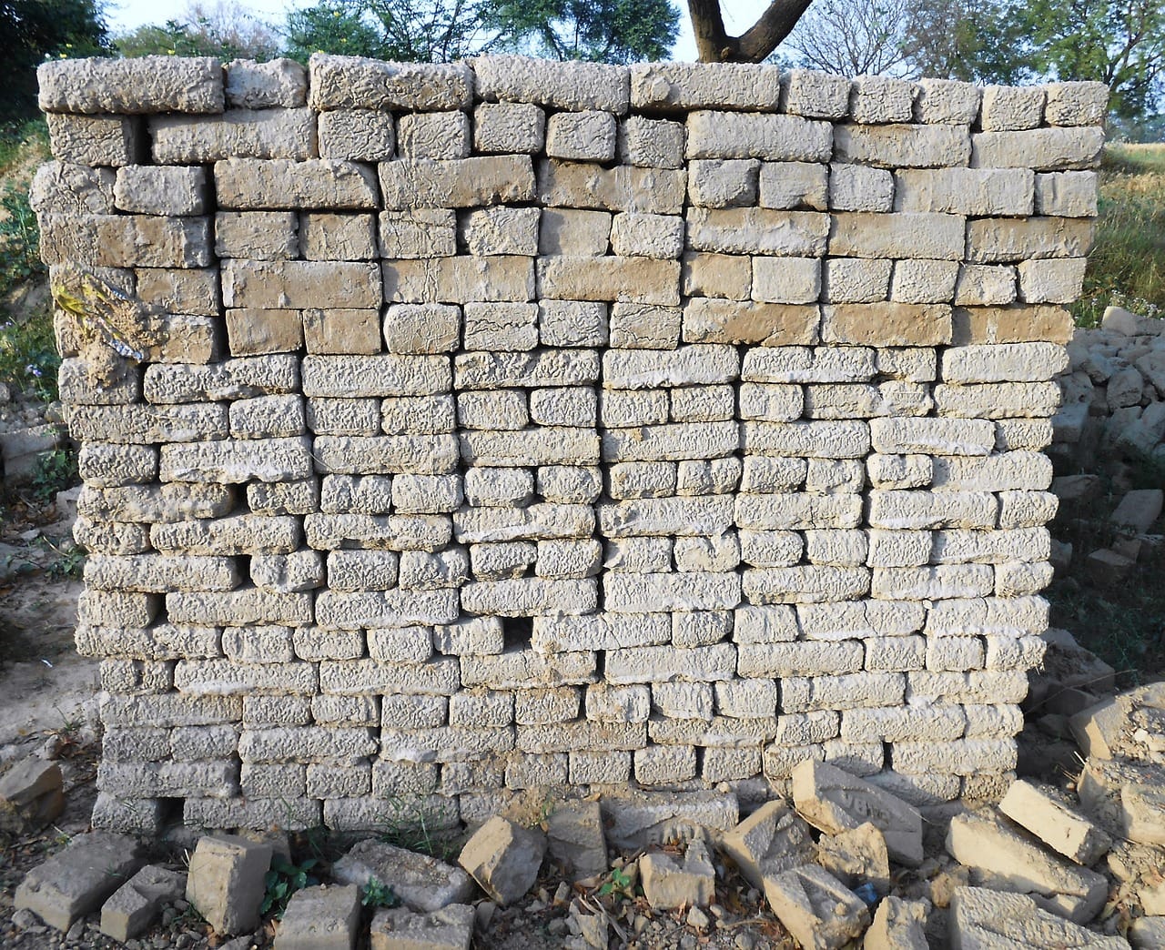 Four hundred old bricks, cleaned one at a time. It took two evenings.