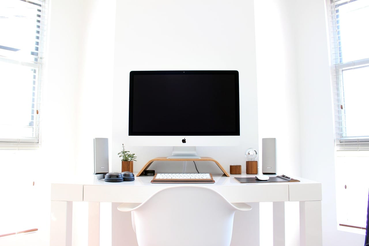 The desk is a board on two brackets. After six, it is a shelf.